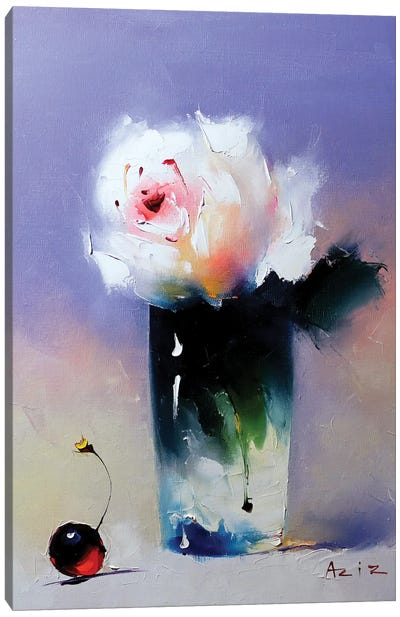 White Rose Canvas Art Print - Aziz Sulaimanov