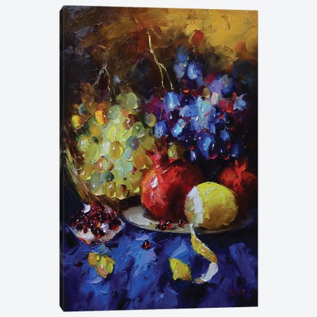 Still Life With Grapes Canvas Print #AZS53} by Aziz Sulaimanov Canvas Wall Art