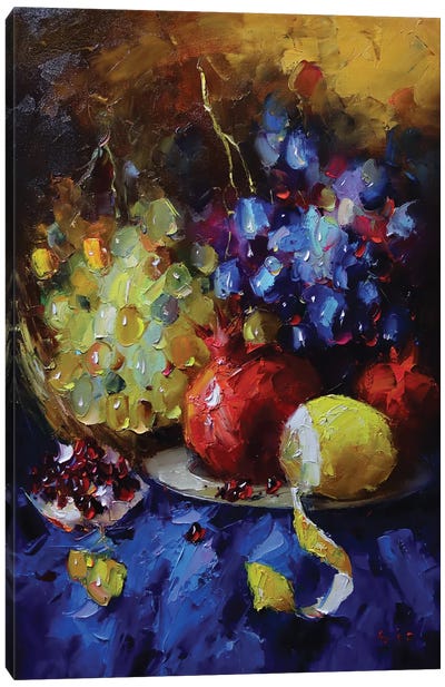 Still Life With Grapes Canvas Art Print - Aziz Sulaimanov