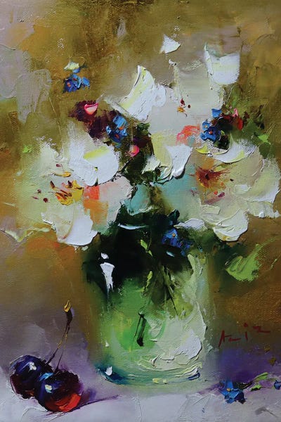 Aziz Sulaimanov: White Flowers by Aziz Sulaimanov