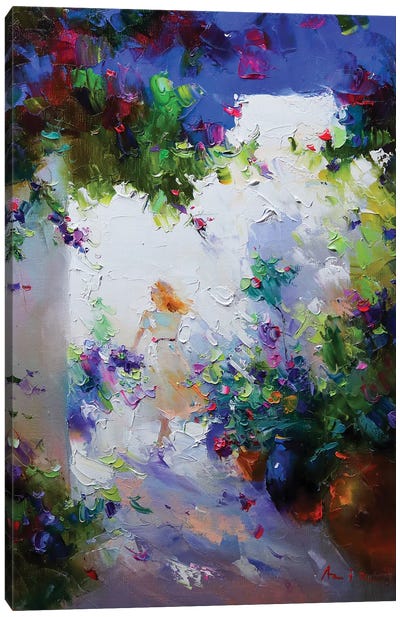 Girl In The Garden Canvas Art Print - Aziz Sulaimanov