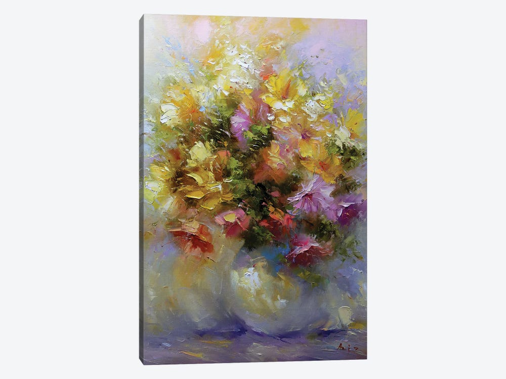 Yellow Bouquet In A Vase by Aziz Sulaimanov 1-piece Canvas Artwork