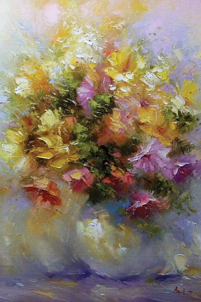 Aziz Sulaimanov: Yellow Bouquet In A Vase by Aziz Sulaimanov