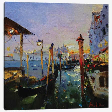 Venice Gondola Canvas Print #AZS86} by Aziz Sulaimanov Canvas Art