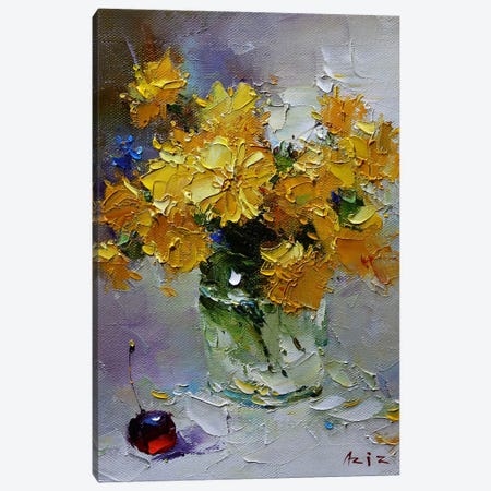 Yellow And Cherry Canvas Print #AZS89} by Aziz Sulaimanov Art Print