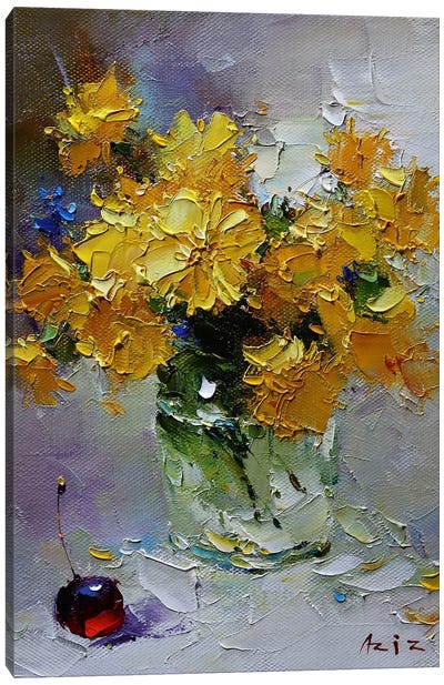 Yellow And Cherry Canvas Art Print - Aziz Sulaimanov
