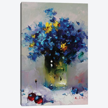 Blue Bouquet Canvas Print #AZS8} by Aziz Sulaimanov Canvas Wall Art