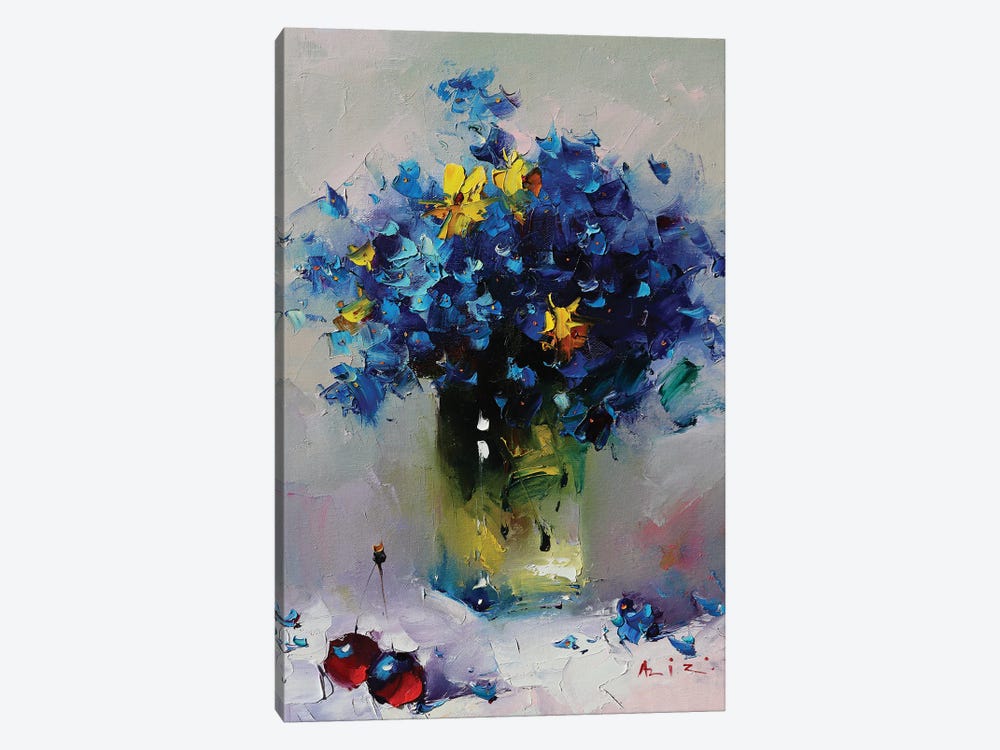 Blue Bouquet by Aziz Sulaimanov 1-piece Canvas Print