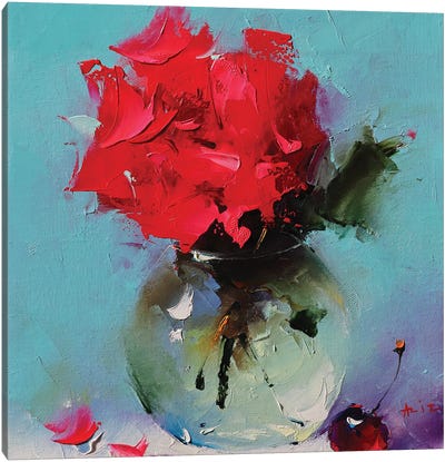 Scarlet Rose Canvas Art Print - Aziz Sulaimanov