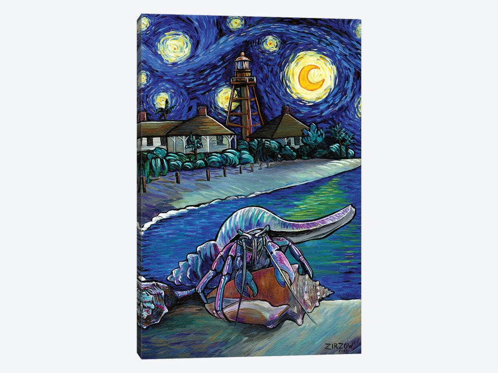 The Hermit Crab In The Starry Night by Amanda Zirzow 1-piece Canvas Artwork