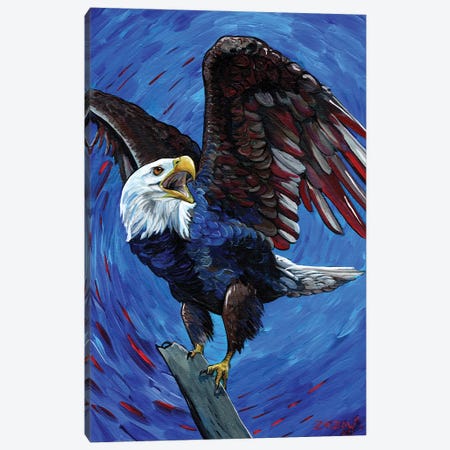 Old Glory Eagle Canvas Print #AZW1} by Amanda Zirzow Canvas Wall Art