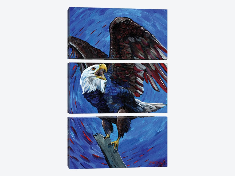 Old Glory Eagle by Amanda Zirzow 3-piece Canvas Wall Art
