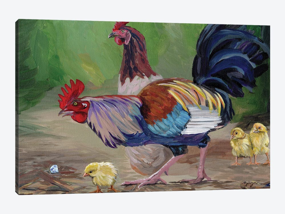 The Rooster And The Jewel by Amanda Zirzow 1-piece Canvas Art
