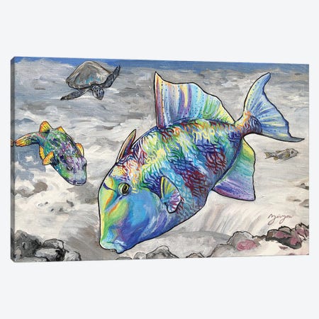 The Tiggerfish And The Puffer Canvas Print #AZW23} by Amanda Zirzow Canvas Print