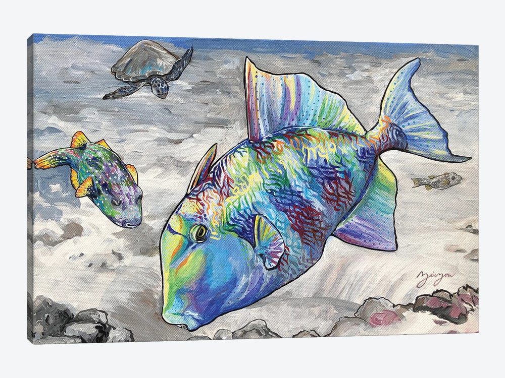 The Tiggerfish And The Puffer by Amanda Zirzow 1-piece Canvas Artwork