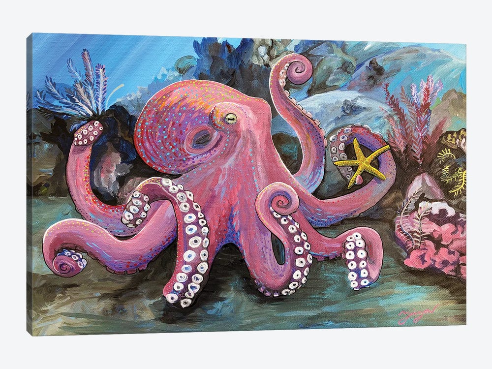 Octopus Kisses And Starfish Wishes by Amanda Zirzow 1-piece Canvas Art