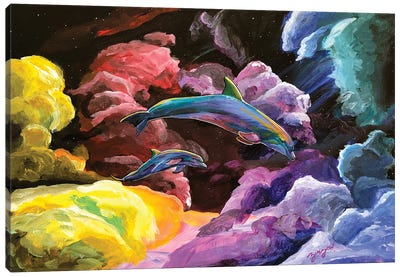 Dolphin Dreaming Canvas Art Print - Amanda Zirzow