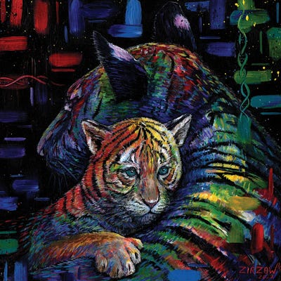 Fabric Of Life (Malayan Tigers) by Amanda Zirzow framed wall art