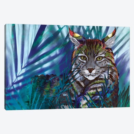 Rainbow Bobcat Canvas Print #AZW30} by Amanda Zirzow Canvas Art