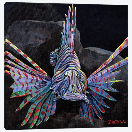 Look, Don't Touch (Lionfish) Canvas Print #AZW34} by Amanda Zirzow Canvas Print