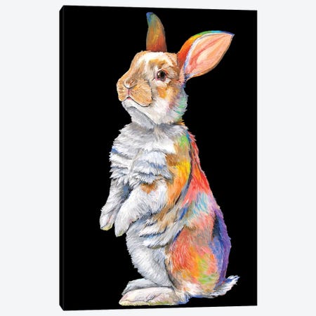 Rainbow Rabbit Canvas Print #AZW36} by Amanda Zirzow Canvas Print