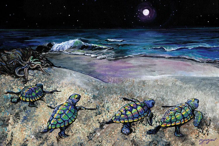 New Horizons (Baby Sea Turtles) by Amanda Zirzow wall art