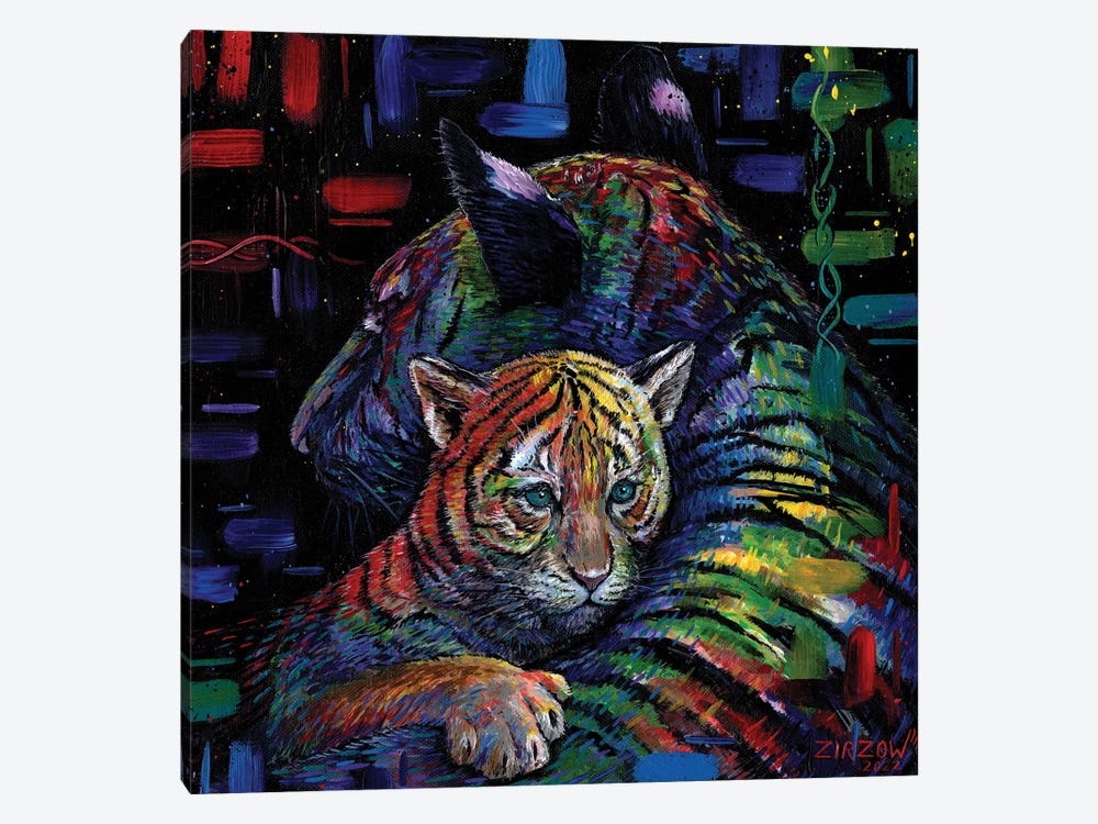 Fabric Of Life (Malayan Tigers) by Amanda Zirzow 1-piece Canvas Artwork