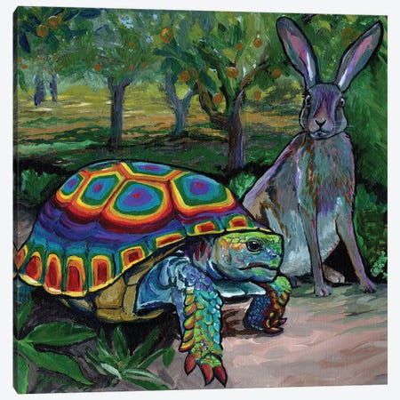 The Tortoise And The Hare Canvas Print #AZW40} by Amanda Zirzow Art Print