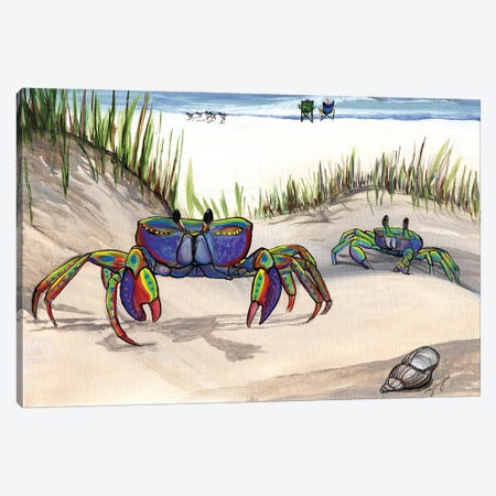 The Two Crabs (The Young Crab And His Mother) Canvas Print #AZW45} by Amanda Zirzow Canvas Artwork