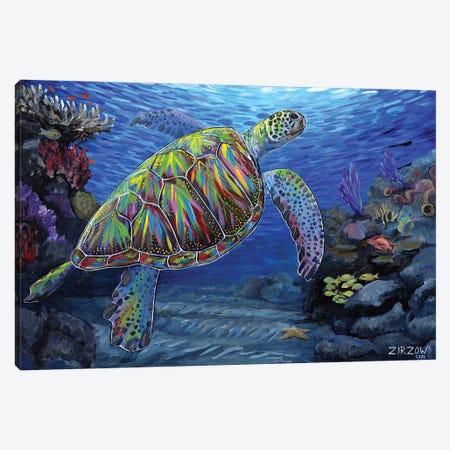 Spectrum Sea Turtle Canvas Print #AZW49} by Amanda Zirzow Canvas Print