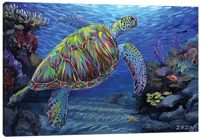 Spectrum Sea Turtle Canvas Art Print - Amanda Zirzow