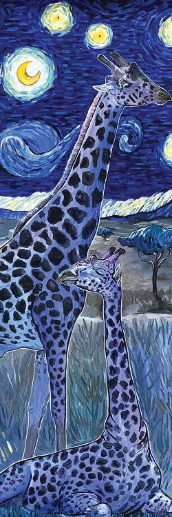Giraffes In The Starry Night (Under The Stars)