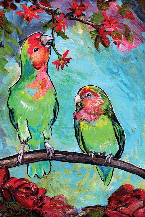 A Flower For My Lovebird by Amanda Zirzow wall art