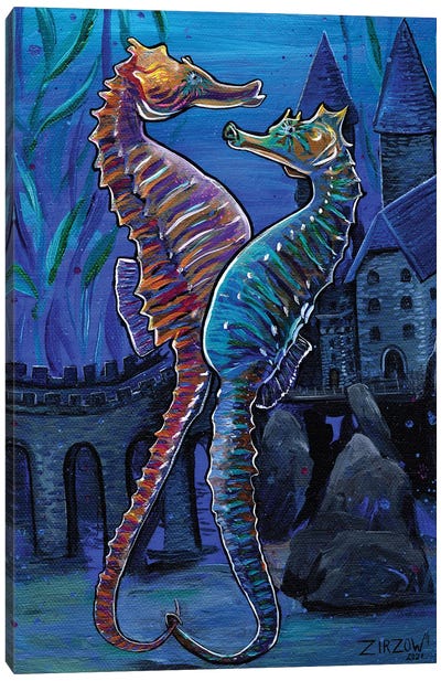 Seahorse Serenade Canvas Art Print - Seahorse Art