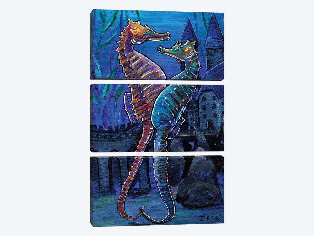 Seahorse Serenade by Amanda Zirzow 3-piece Canvas Print
