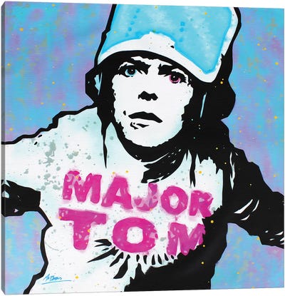 David Bowie: Major Tom Canvas Art Print - Pop Music Art