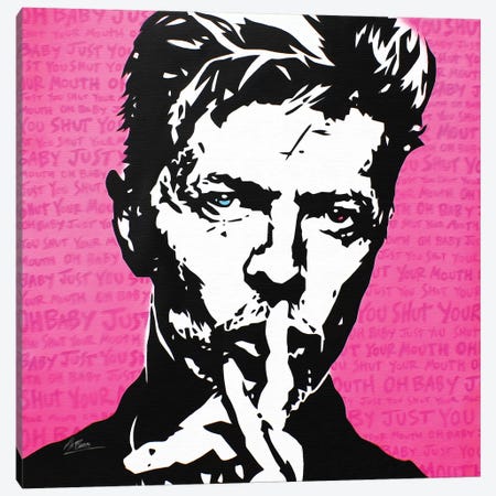 David Bowie: Shh Canvas Print #BAE12} by MR BABES Canvas Wall Art