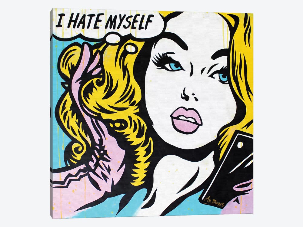 Low Selfie Esteem (Roy Lichtenstein Satire) by MR BABES 1-piece Art Print