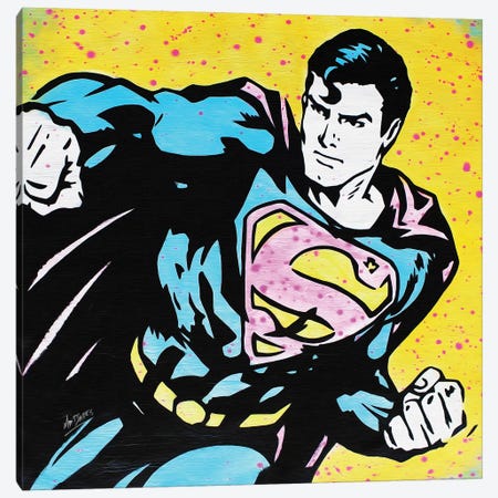 Superman Canvas Print #BAE29} by MR BABES Canvas Art Print