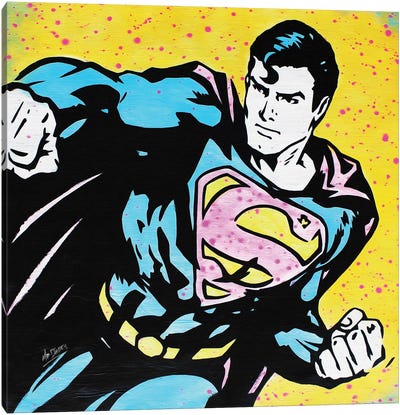 Superman Canvas Art Print - Superhero Art