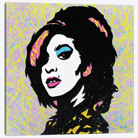 Amy Winehouse Canvas Print #BAE2} by MR BABES Canvas Artwork
