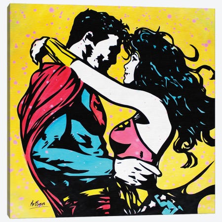When A Superman Loves A Wonder Woman Canvas Print #BAE34} by MR BABES Canvas Print