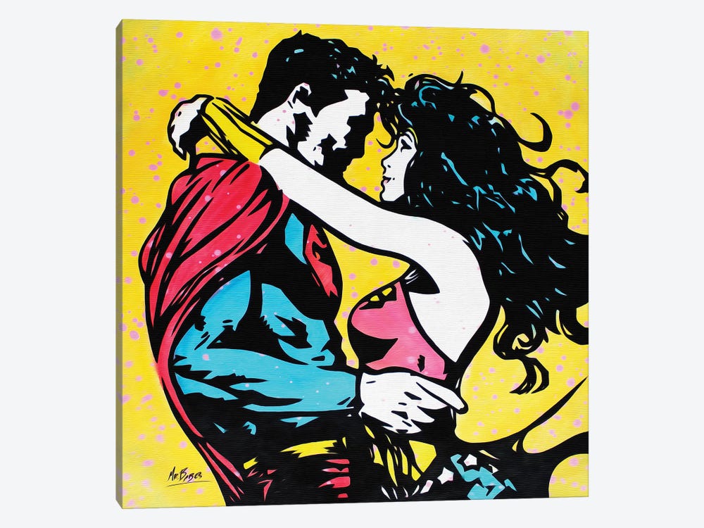 When A Superman Loves A Wonder Woman by MR BABES 1-piece Canvas Print