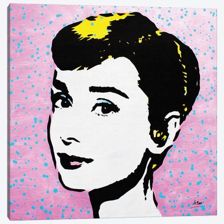 Audrey Hepburn Canvas Print #BAE3} by MR BABES Canvas Art