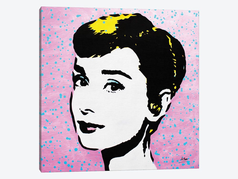 Audrey Hepburn by MR BABES 1-piece Canvas Wall Art