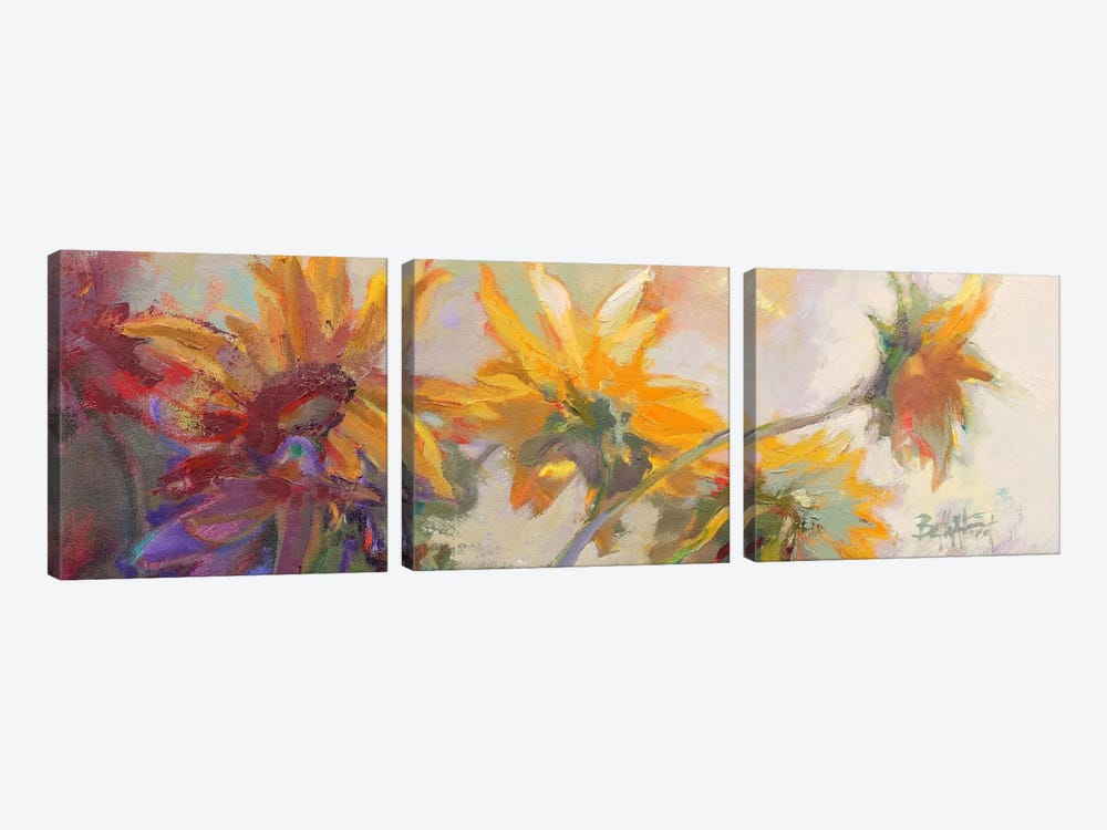 Three Long Blossoms by Beth A. Forst 3-piece Canvas Artwork