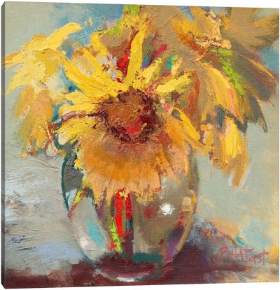 Water Globe Blossoms Canvas Art Print - Sunflower Art