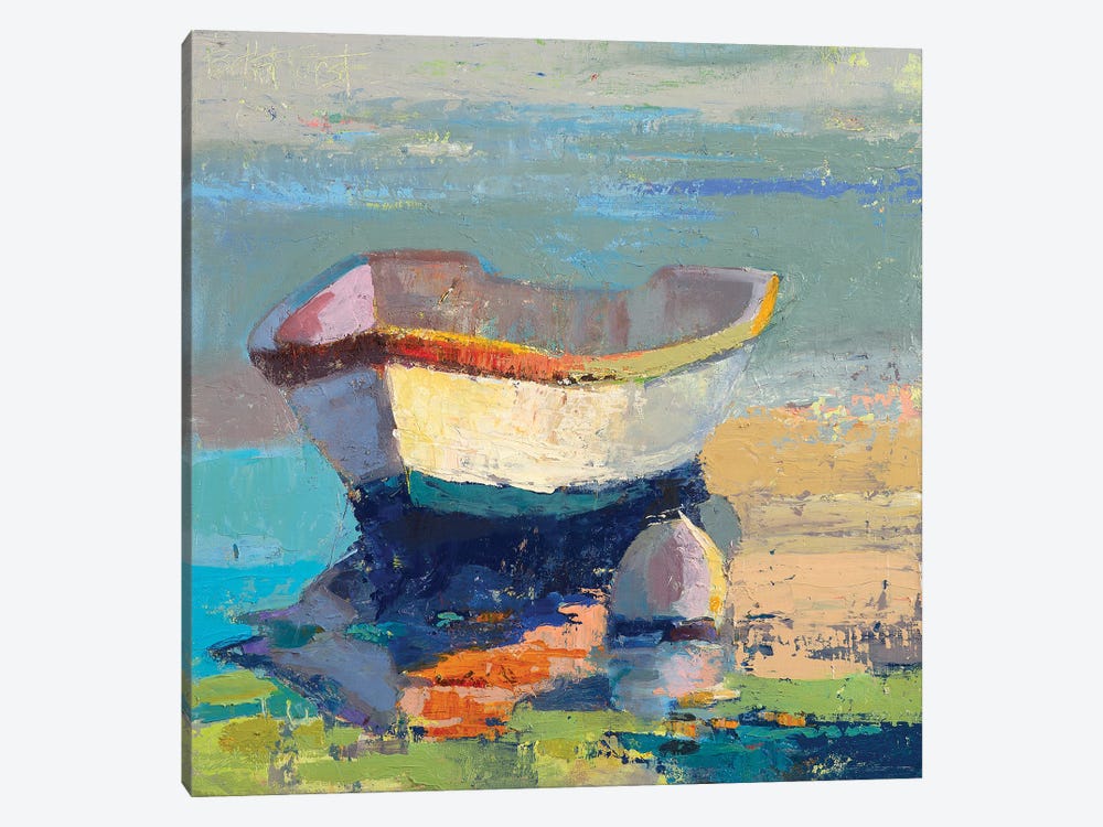 Bottle Green Boat by Beth A. Forst 1-piece Canvas Wall Art