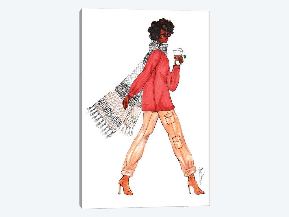 Scarf and Latte by Brooke Ashley 1-piece Canvas Print