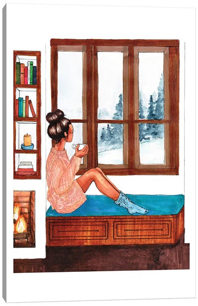 Snowed In Canvas Art Print - Cozy Cottage